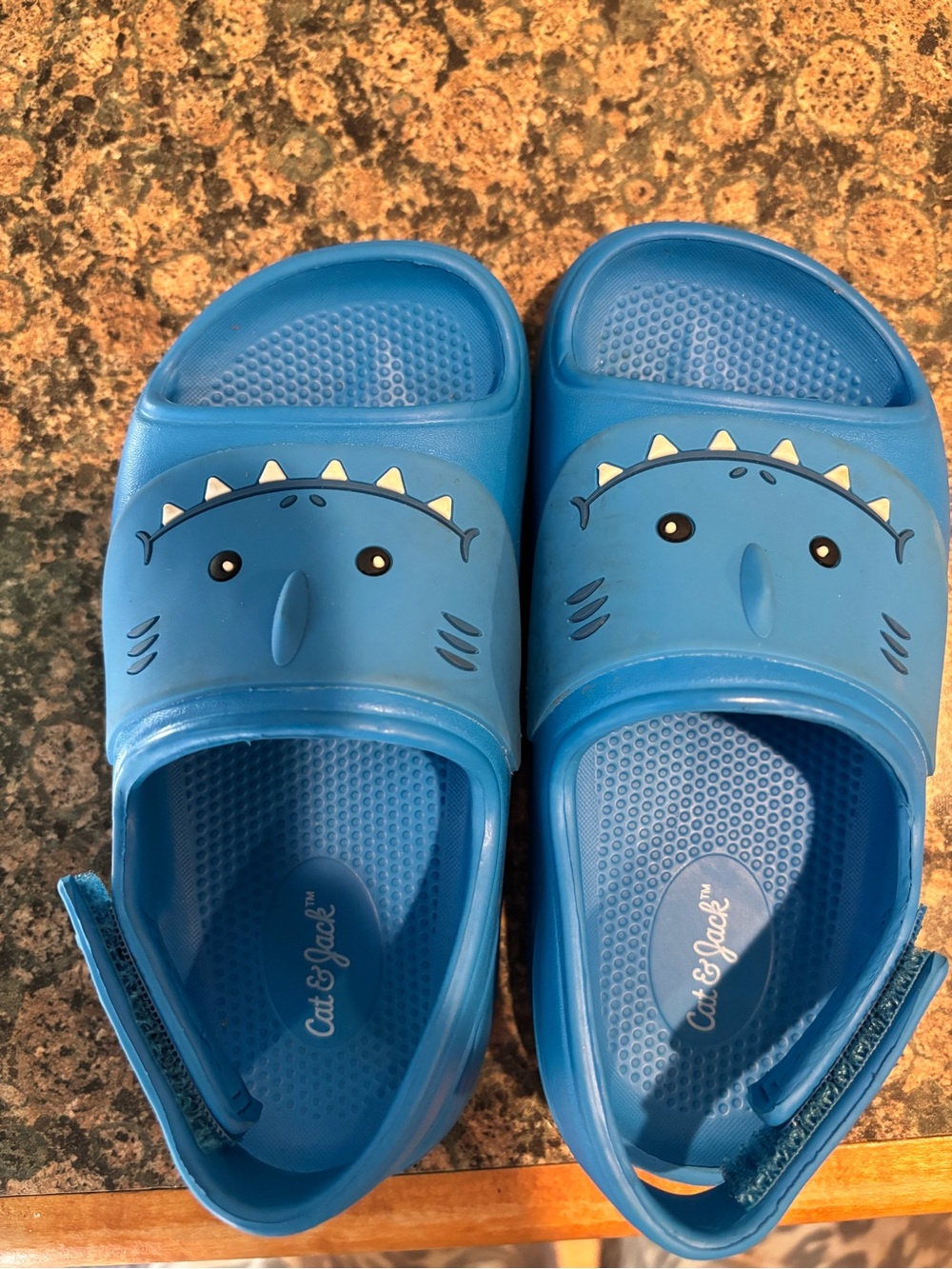 Cat & Jack Bright Blue Shark Slide Sandals for Kids